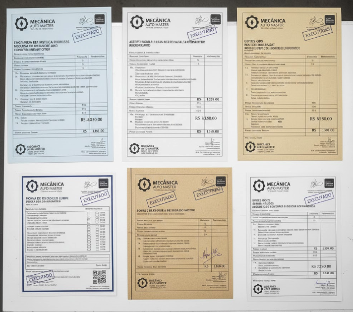 Ordens de serviço e documentos fiscais